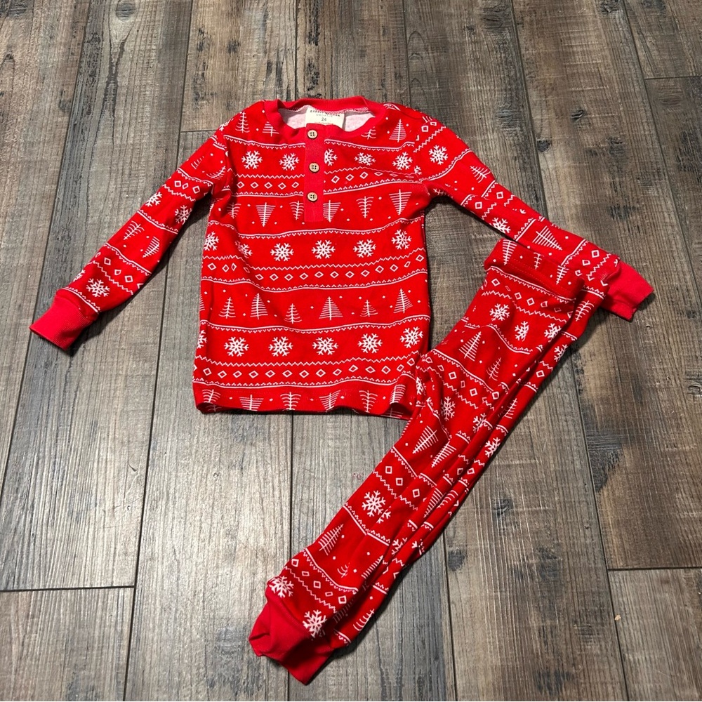 Rabbit + Bear Organic Christmas /‎ Holiday PJ Set Unisex 24 Months